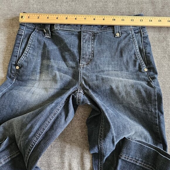 Esprit Collection Jeans Womens 2 Blue Low Rise Pockets Flare Stretch Y2K Hippie - Picture 4 of 16